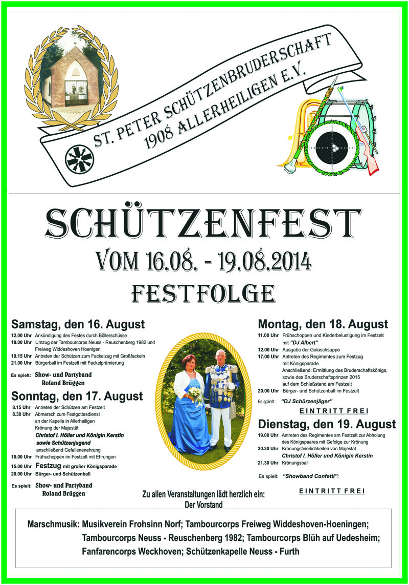 Offizielles Plakat zum Schützenfest 2014